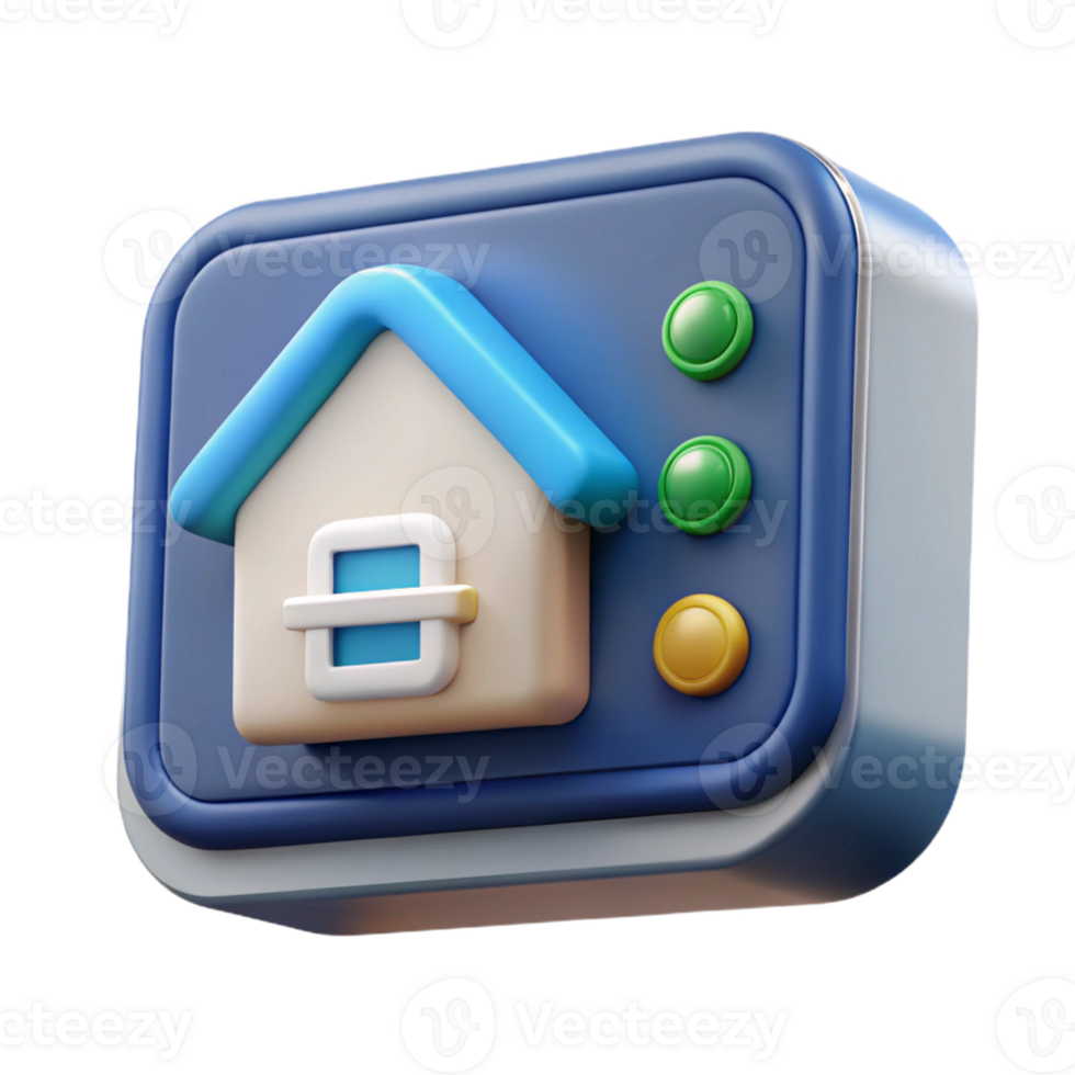 magnificent classic Smart home hub with touchscreen display detailed png