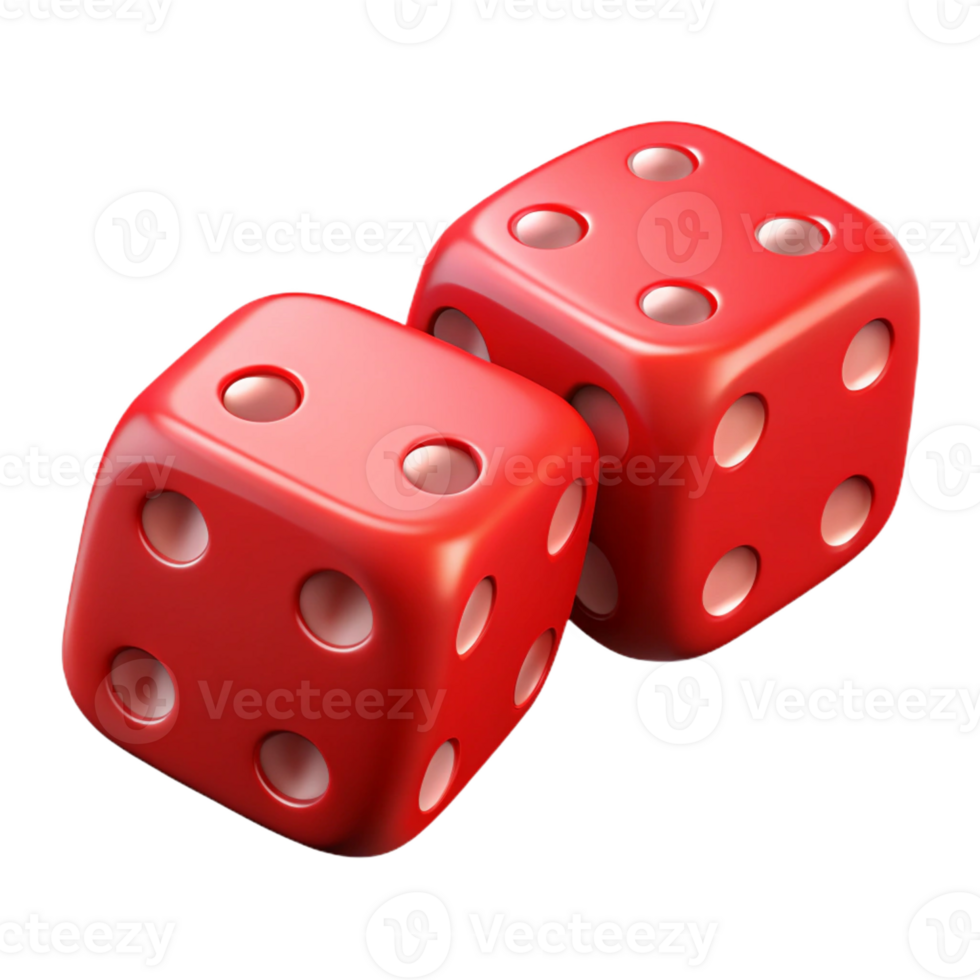 serene minimalist A pair of dice, red, showing snake eyes, genuine png