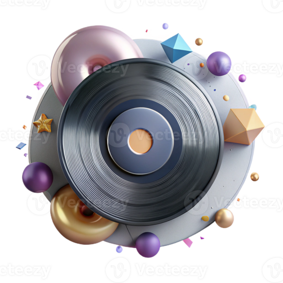 dramatic rustic Hand Drawn Vinyl Record Sketch Transparent for Artistic Projects authentic png