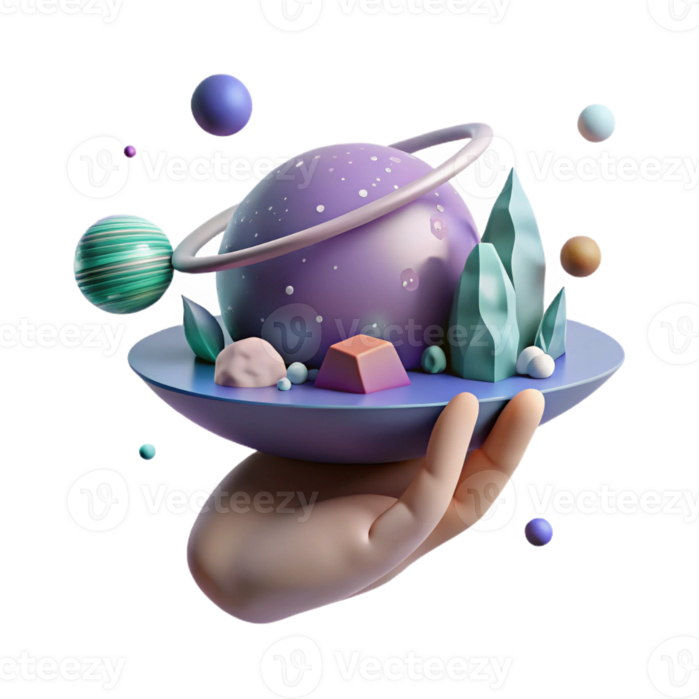 dramatic abstract Hand Holding Planet Cutout Environmental Dreamscape high resolution png