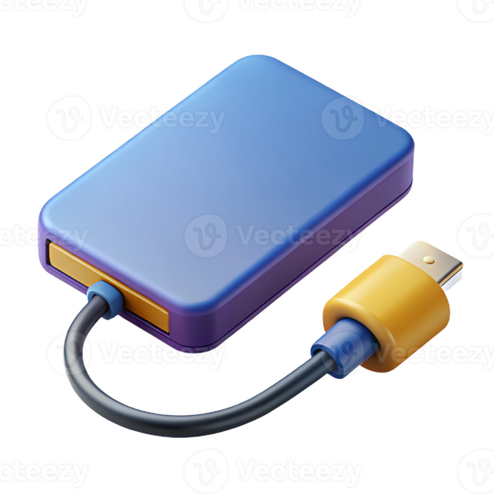 dramatic modern External hard drive with USB cable high resolution png