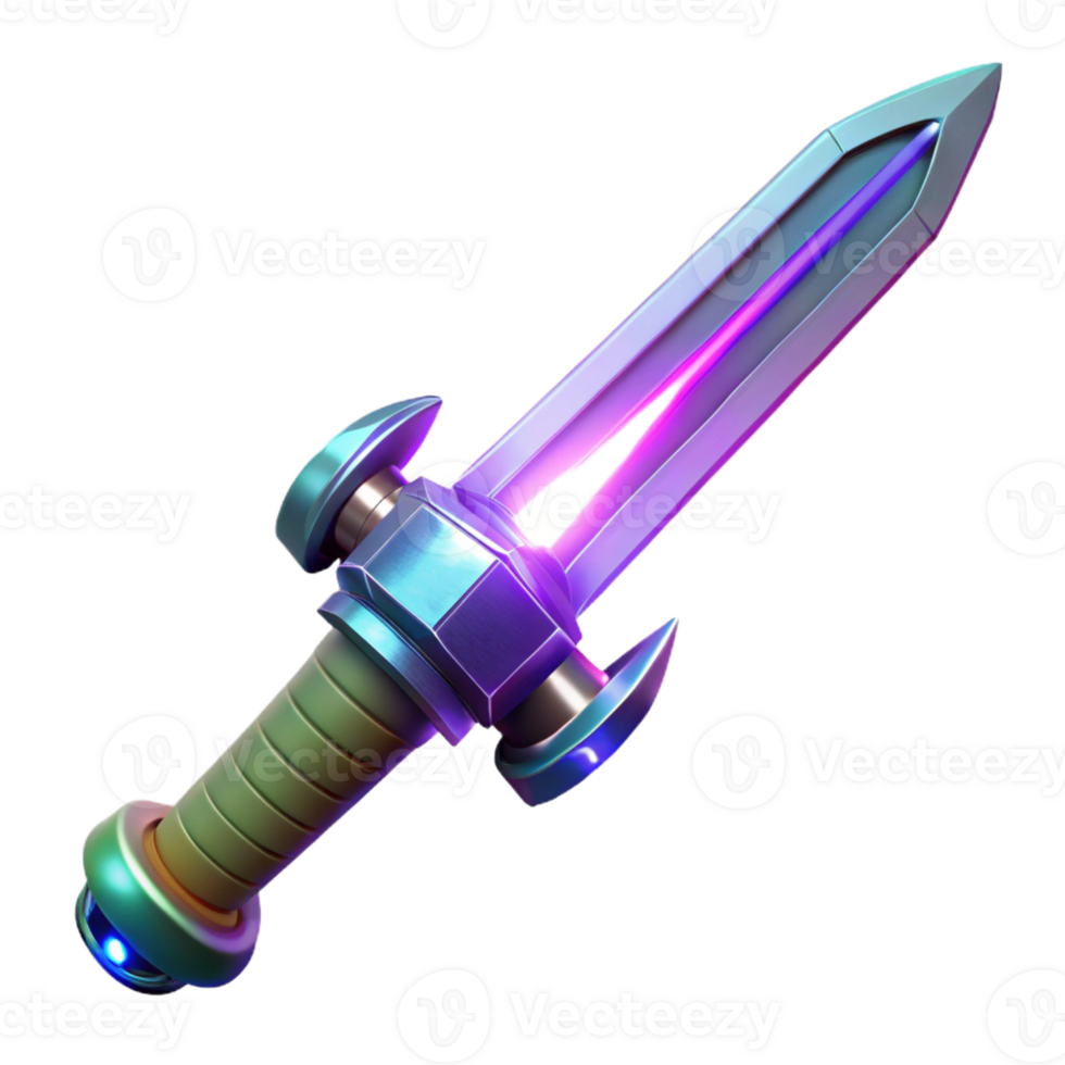 vibrant classic A futuristic weapon, resembling a glowing energy sword, is held aloft, dramatic lighting, fantasy style original png