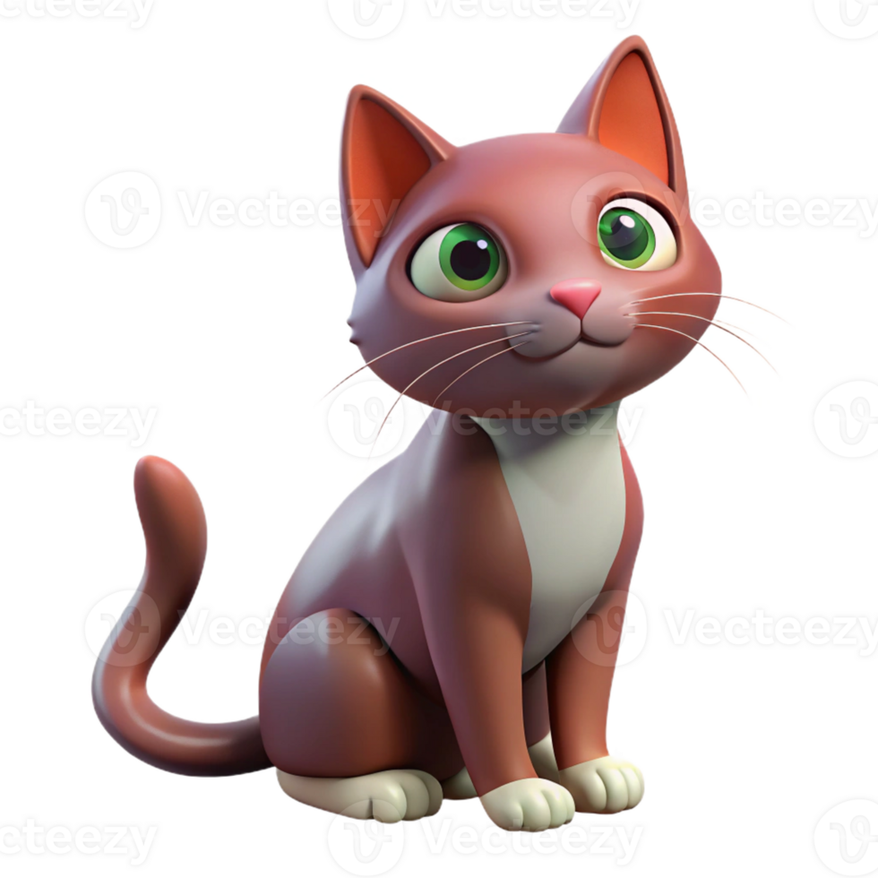 extraordinary rustic Cat sitting and looking curious, professional png