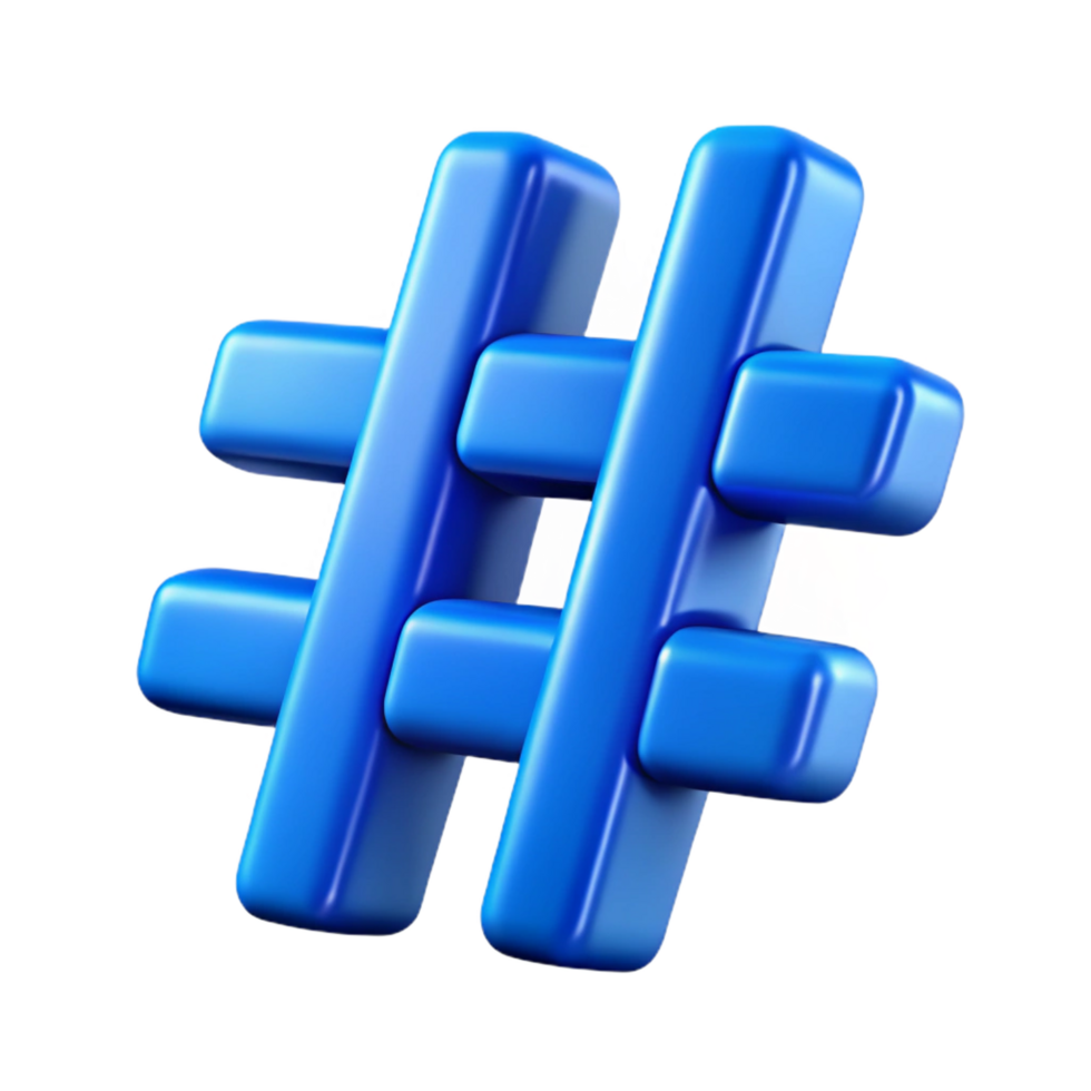 extraordinary rustic A hashtag symbol, blue, social media, 4K png