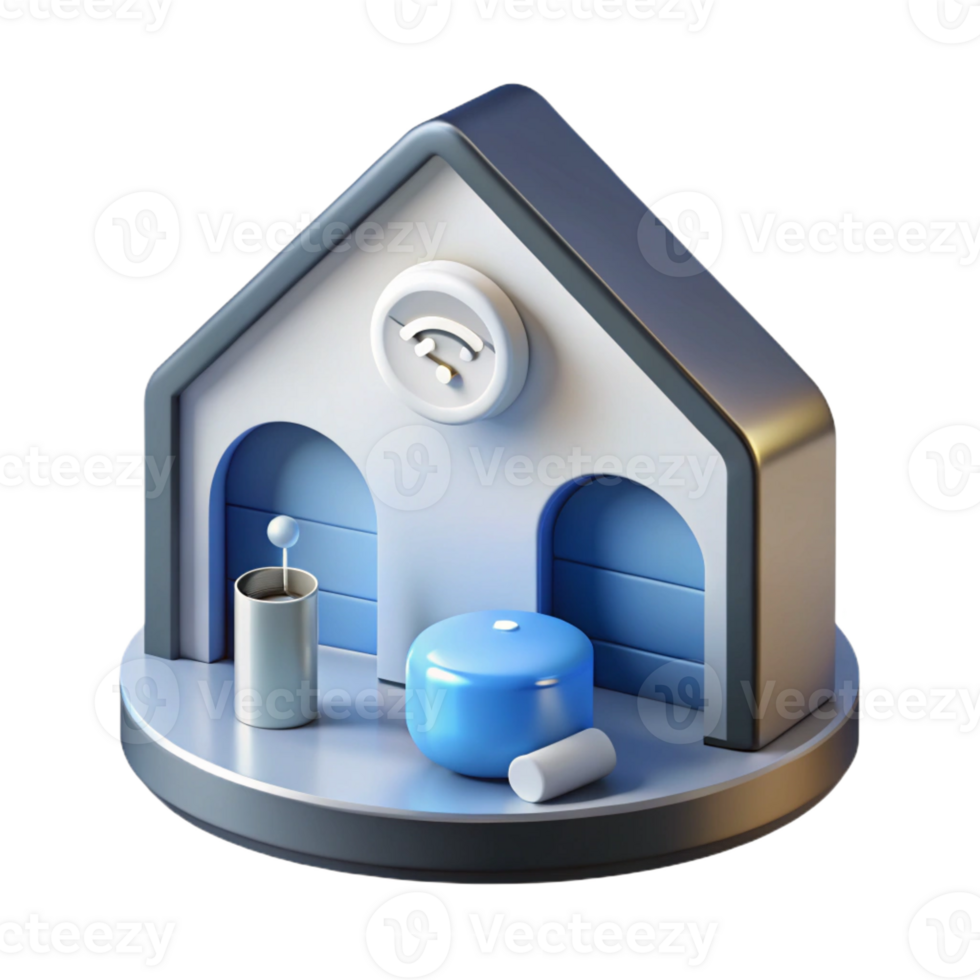 serene vintage A smart home controlled by voice commands and artificial intelligence, modern, minimalist interior high resolution png