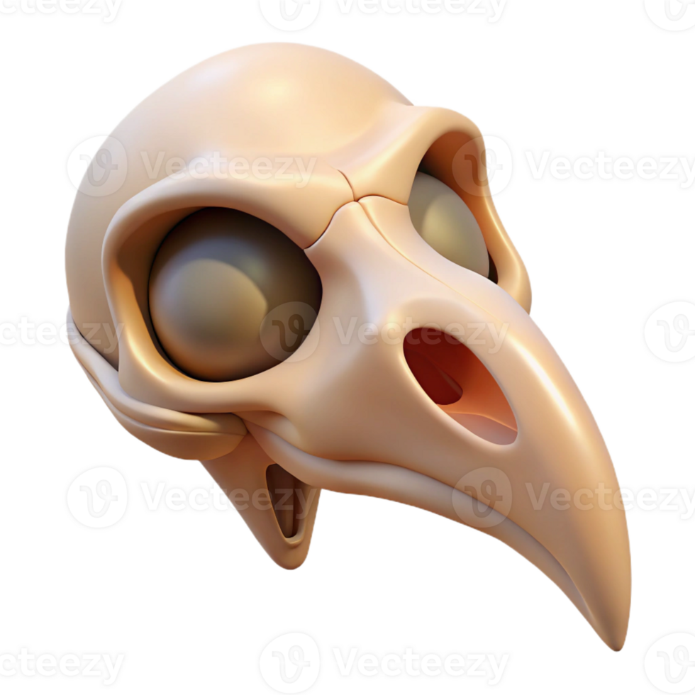 magnificent minimalist A stylized bird skull, hollow eye sockets, delicate bone structure original png