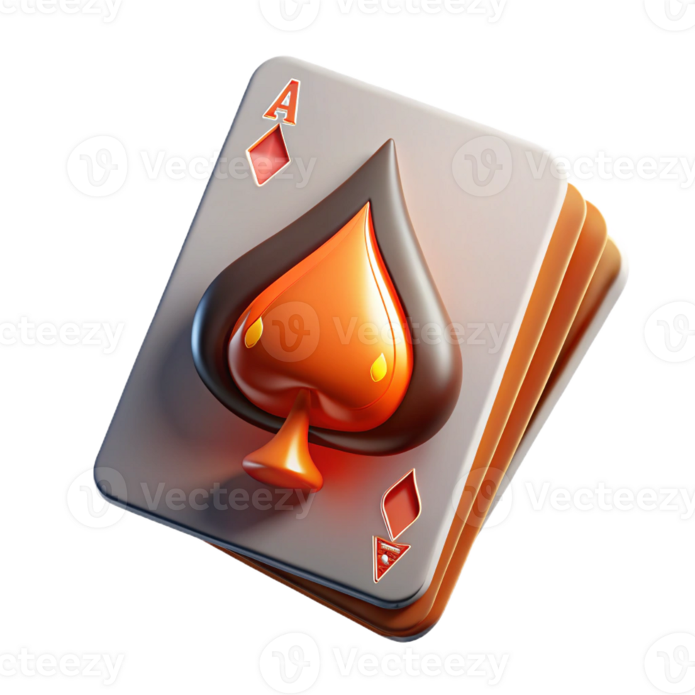 wonderful artistic A single playing card, Ace of Spades, burning embers detailed png