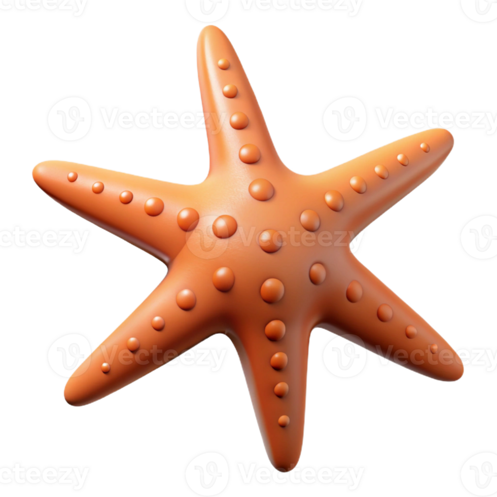 impressive abstract A starfish, five arms visible detailed png