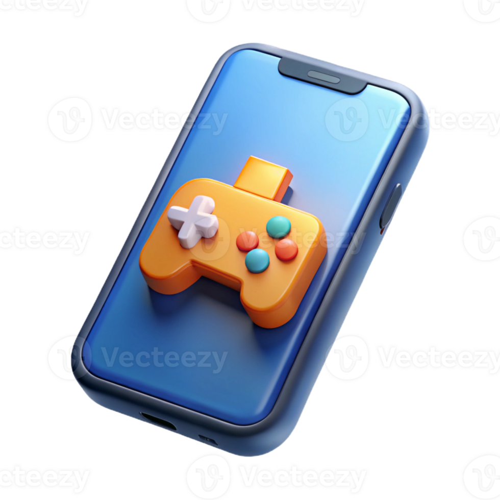 wonderful contemporary Smartphone with mobile game on screen professional png