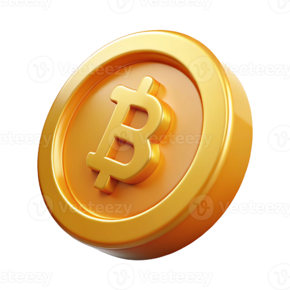 elegant minimalist Cryptocurrency bitcoin coin spinning premium png