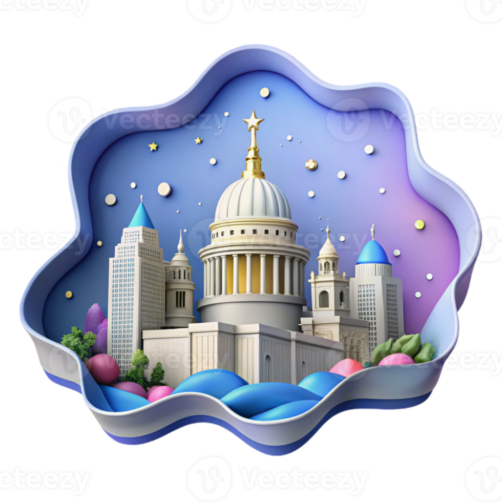 dramatic minimalist Hartford Skyline Connecticut State Capitol Cutout for New England genuine png