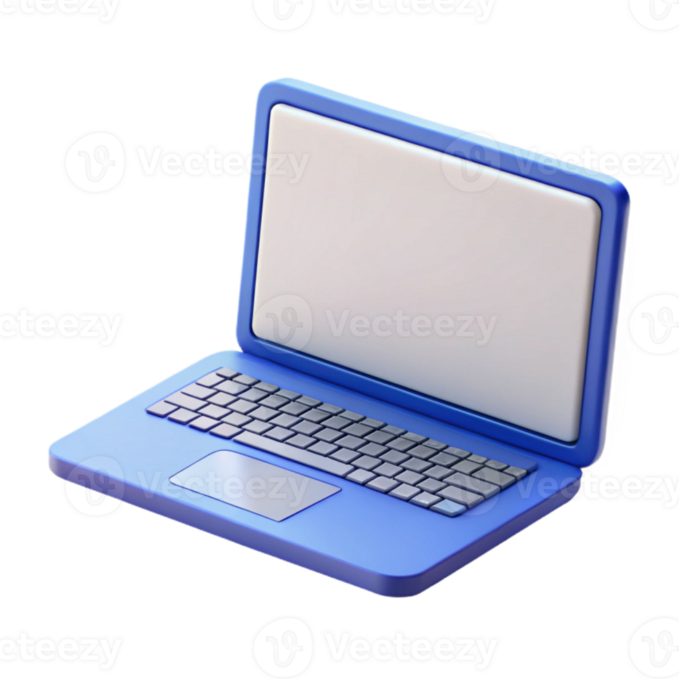 dramatic abstract Laptop computer with blank white screen original png