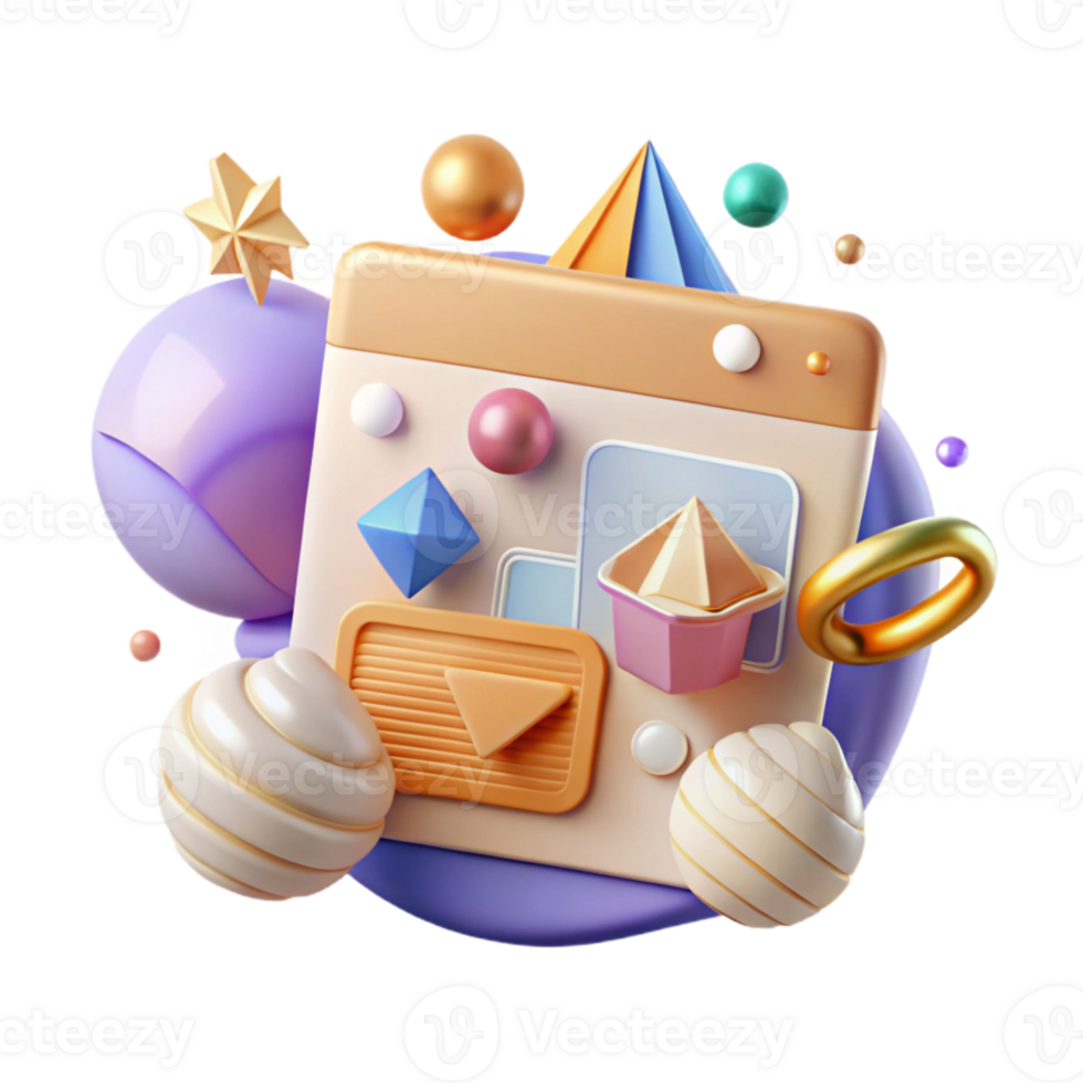 vibrant contemporary Header Ui Design with Logo and Menu Cutout for Web Applications high resolution png