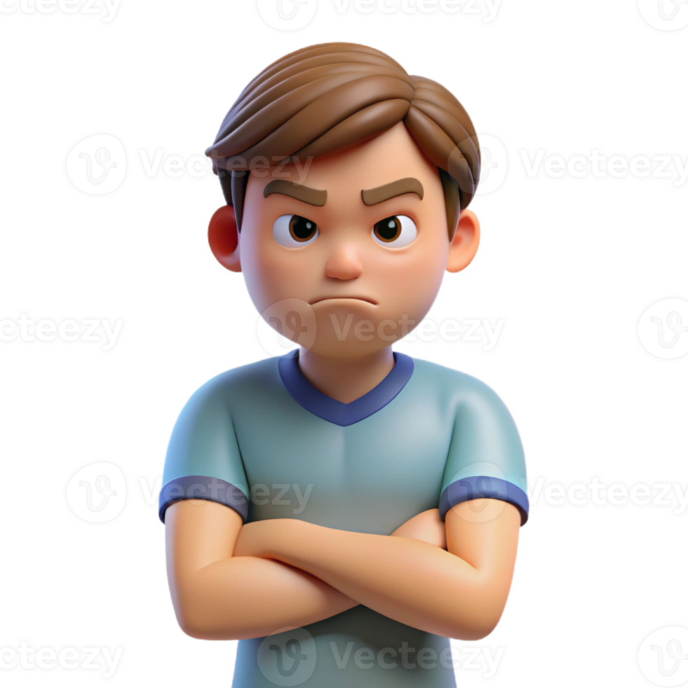dramatic rustic Angry teenager with crossed arms, professional png