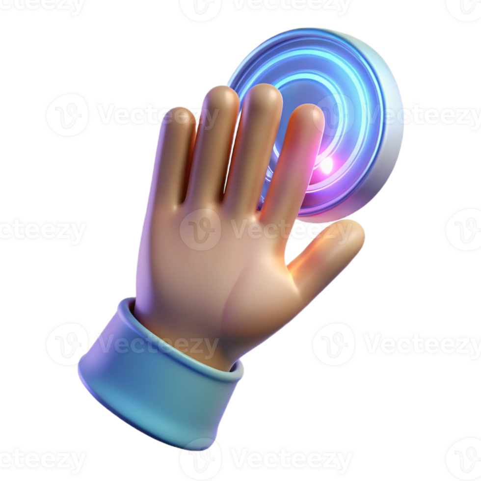 elegant creative A human hand reaching out to touch a holographic interface, soft, diffused lighting, futuristic style genuine png