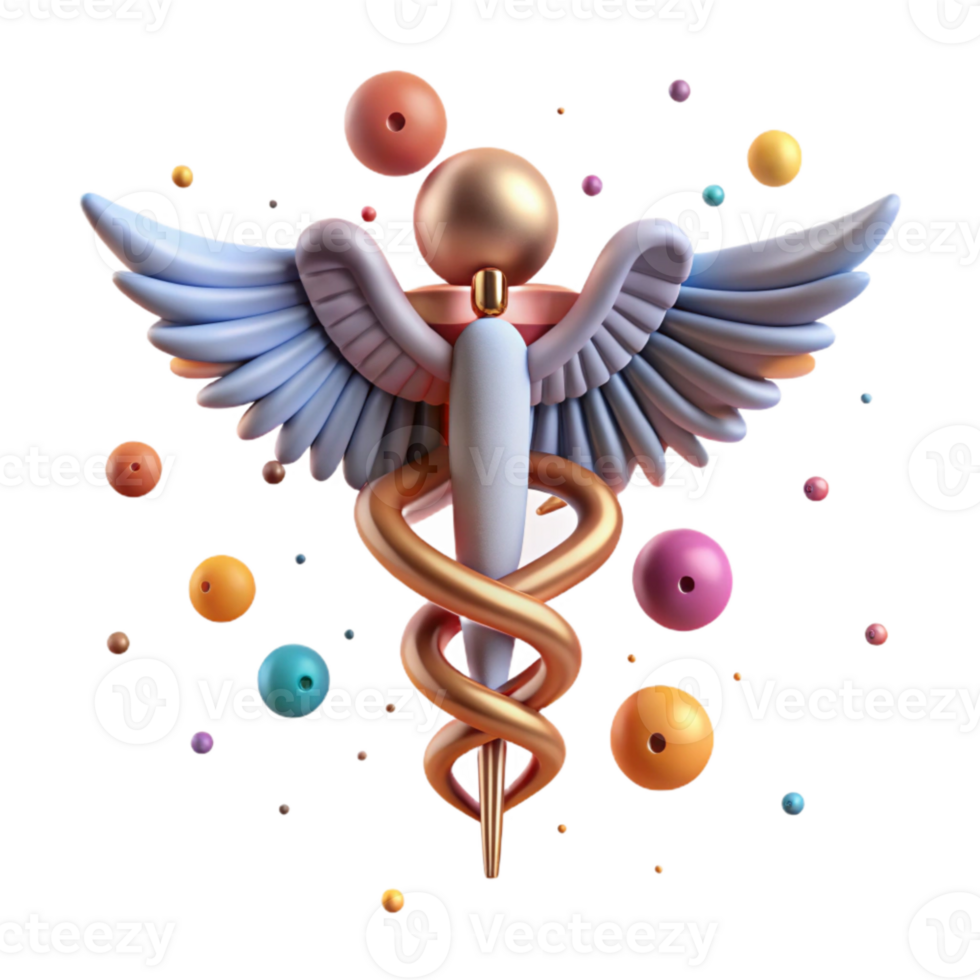 serene creative Healthcare Caduceus Symbol Isolated for Medical Design png