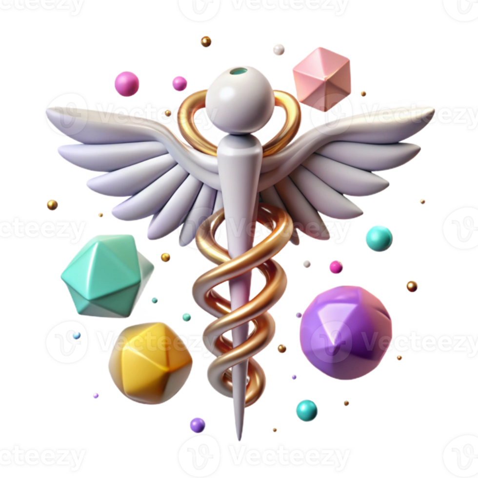 stunning abstract Healthcare Caduceus Symbol Isolated for Medical Design professional png