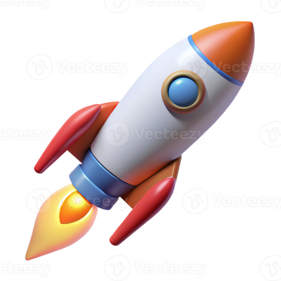 dramatic vintage Rocket launching into space 4K png