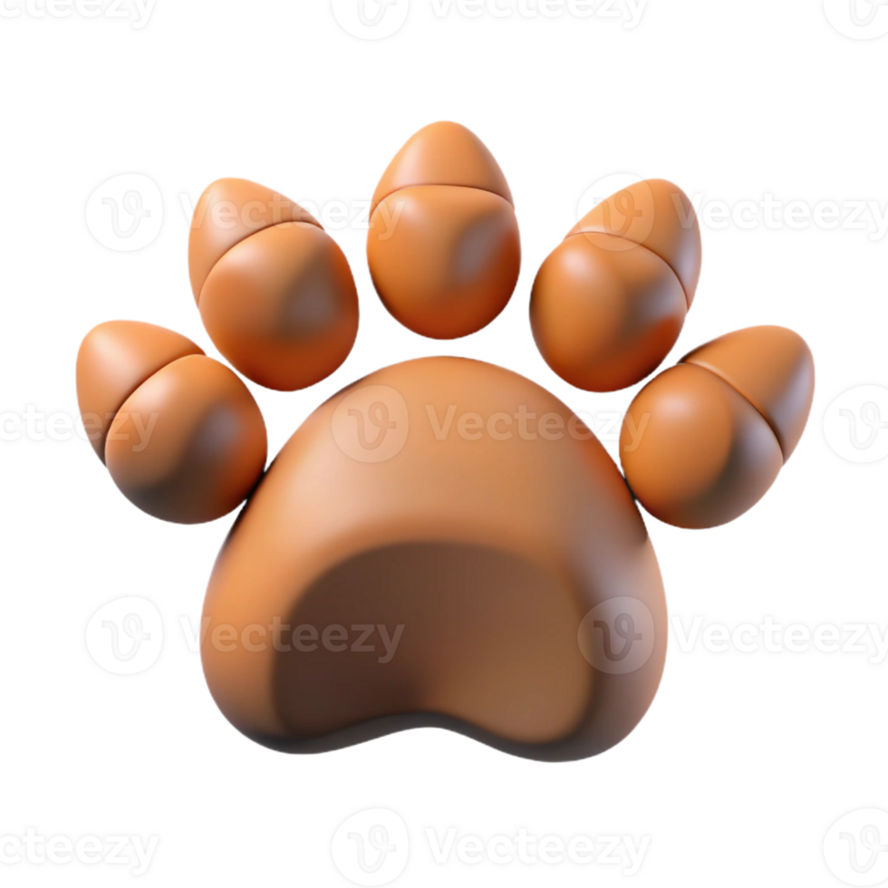 stunning modern A single, detailed paw print, claws extended, animalistic 4K png
