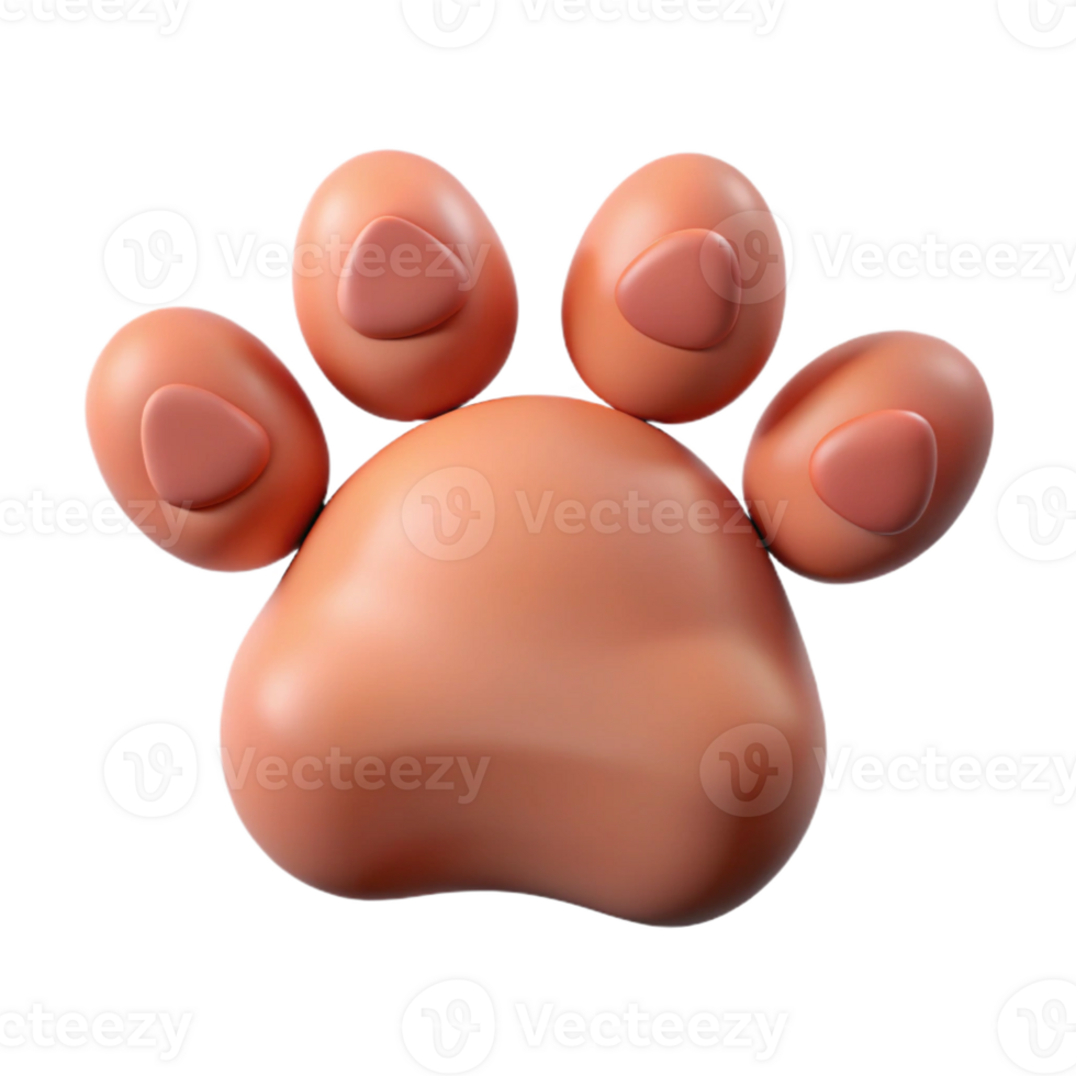 beautiful artistic A single, detailed paw print, claws extended, animalistic premium png
