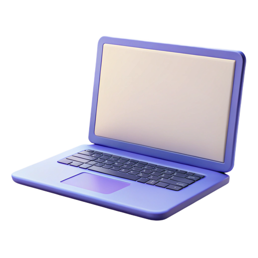 extraordinary rustic Laptop computer with blank screen 4K png
