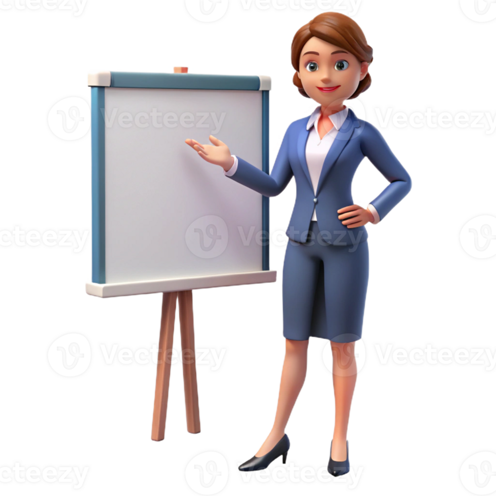 elegant artistic Businesswoman giving a presentation, authentic png