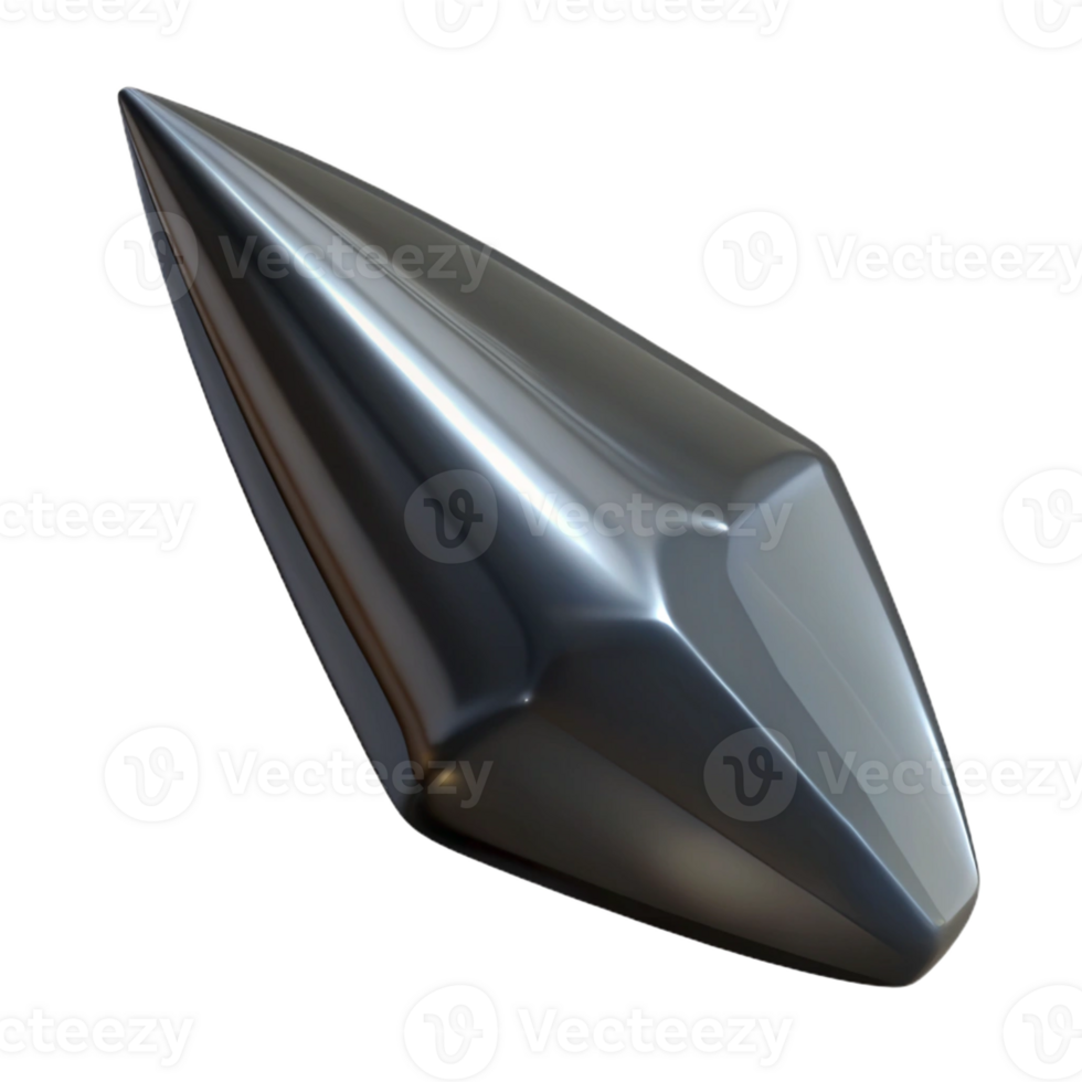vibrant traditional A single, realistic arrowhead made of obsidian high resolution png