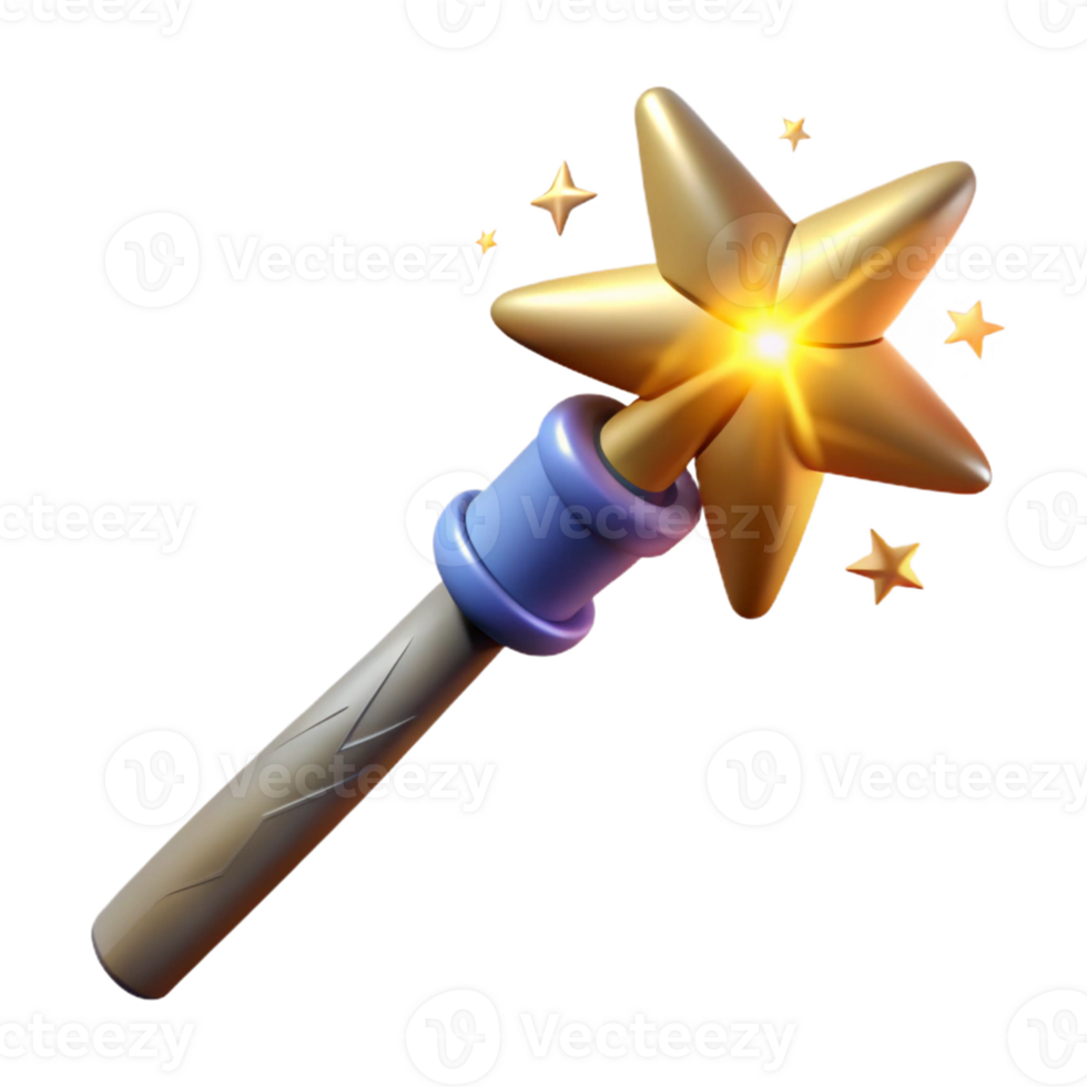 wonderful creative A powerful magic wand, emitting sparks of energy premium png