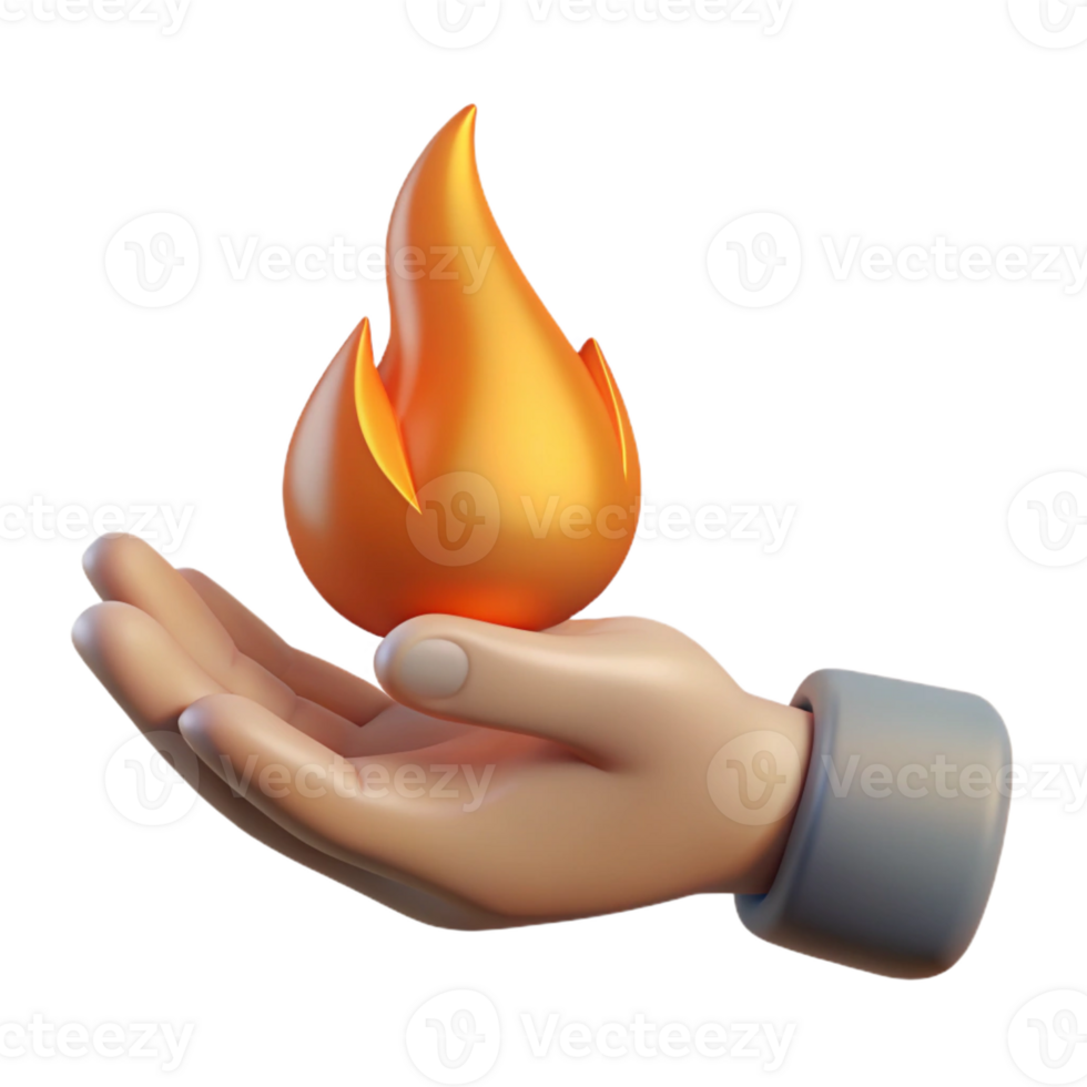 beautiful rustic A single human hand holding a burning flame genuine png