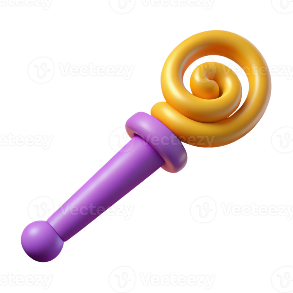stunning classic A single, realistic magic wand with a spiral design original png