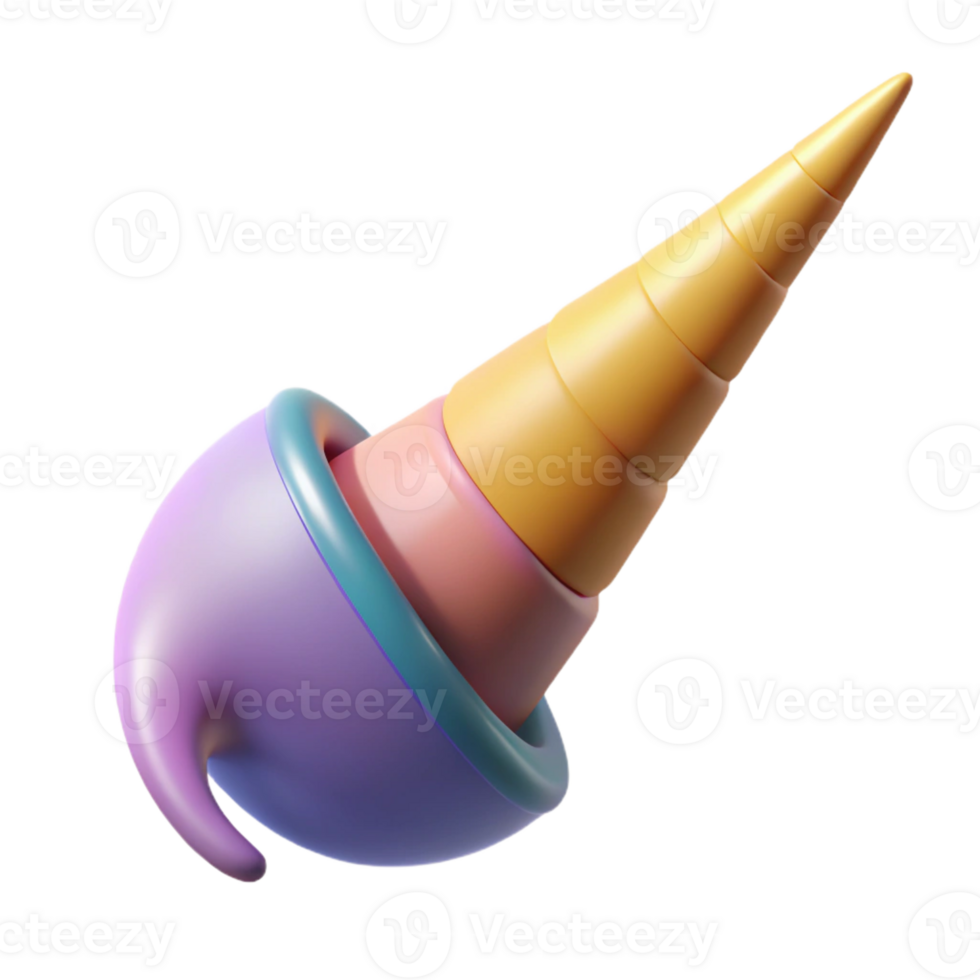 impressive modern A single, realistic horn from a unicorn authentic png