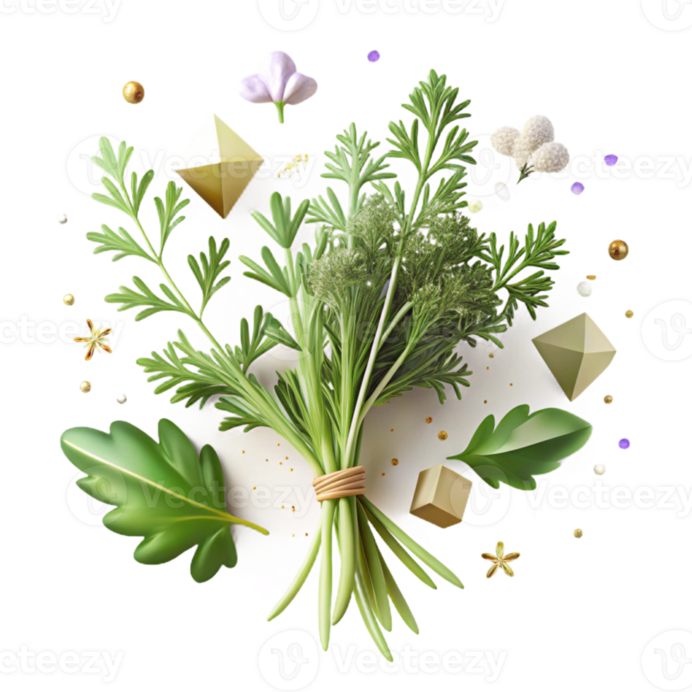 magnificent abstract Herb Sprigs Parsley Thyme Rosemary Transparent for Flavor Enhancement exclusive png