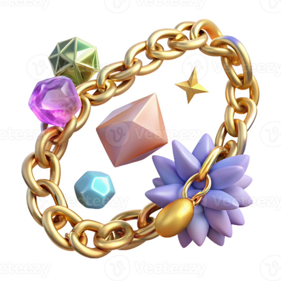 vibrant abstract Herringbone Chain Jewelry Design Cutout for Accessory Mockups authentic png