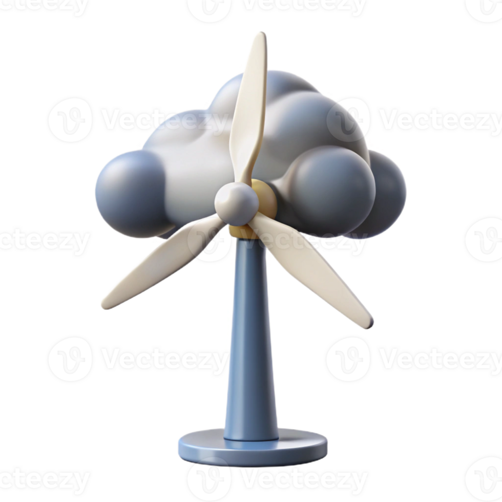 serene classic A wind turbine harnessing wind energy on a windswept plain, dramatic, cloudy sky 4K png