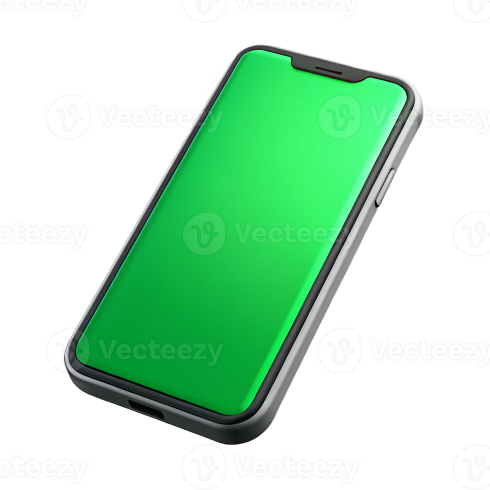 beautiful modern Smartphone with green screen authentic png
