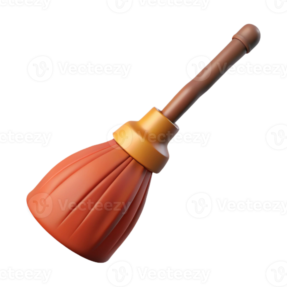 wonderful classic A flying broomstick with worn bristles 4K png