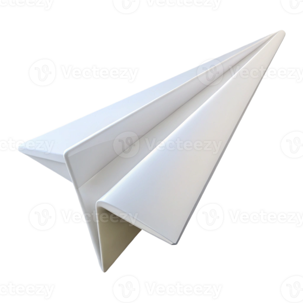 magnificent minimalist A paper airplane, white, mid-flight, authentic png