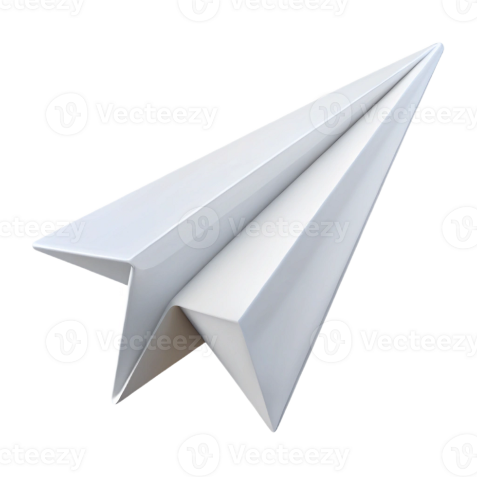 extraordinary creative A paper airplane, white, mid-flight, authentic png