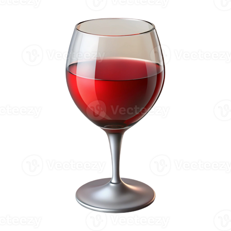 dramatic contemporary A wine glass, half full of red wine, authentic png