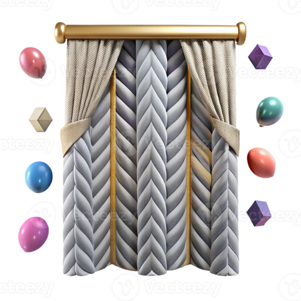 magnificent minimalist Herringbone Curtain Fabric Pattern Cutout for Window Treatments premium png