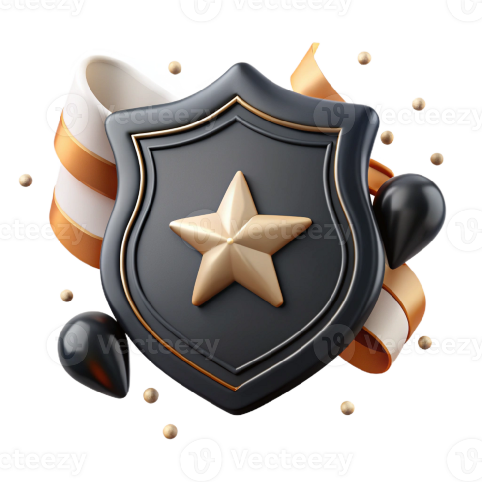 vibrant creative Highway Patrol Sign Black White Star Badge Cutout for Law high resolution png