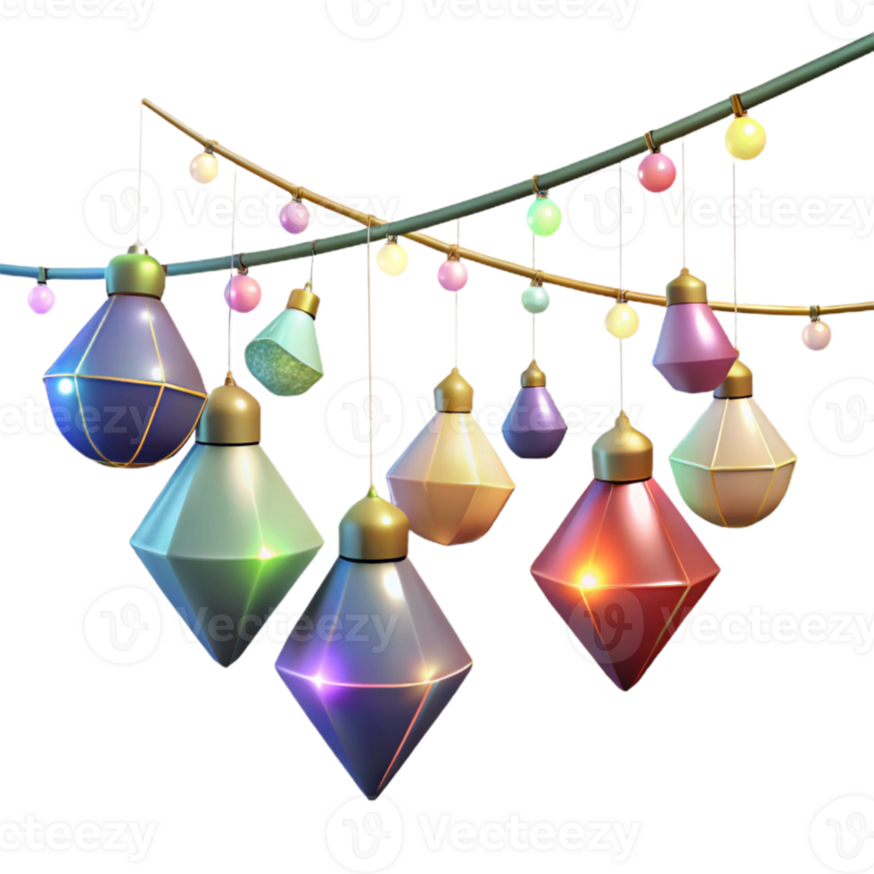 extraordinary vintage Holiday Lights Twinkling String Decoration Isolated genuine png