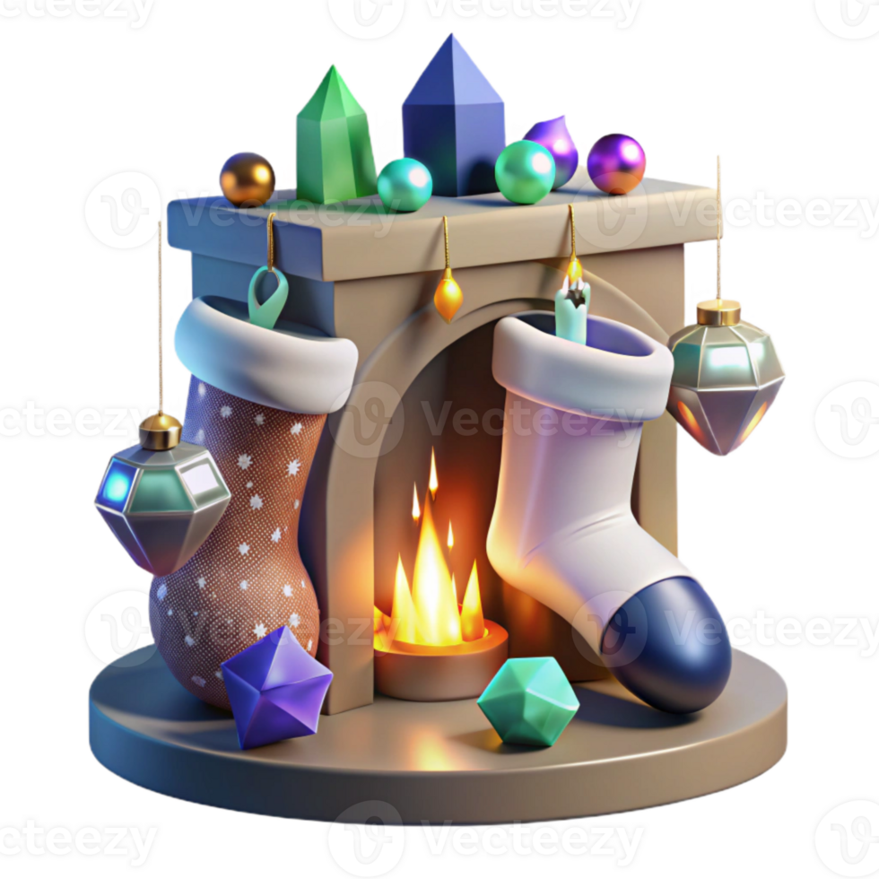 extraordinary vintage Holiday Stockings Isolated Hanging by Fireplace authentic png