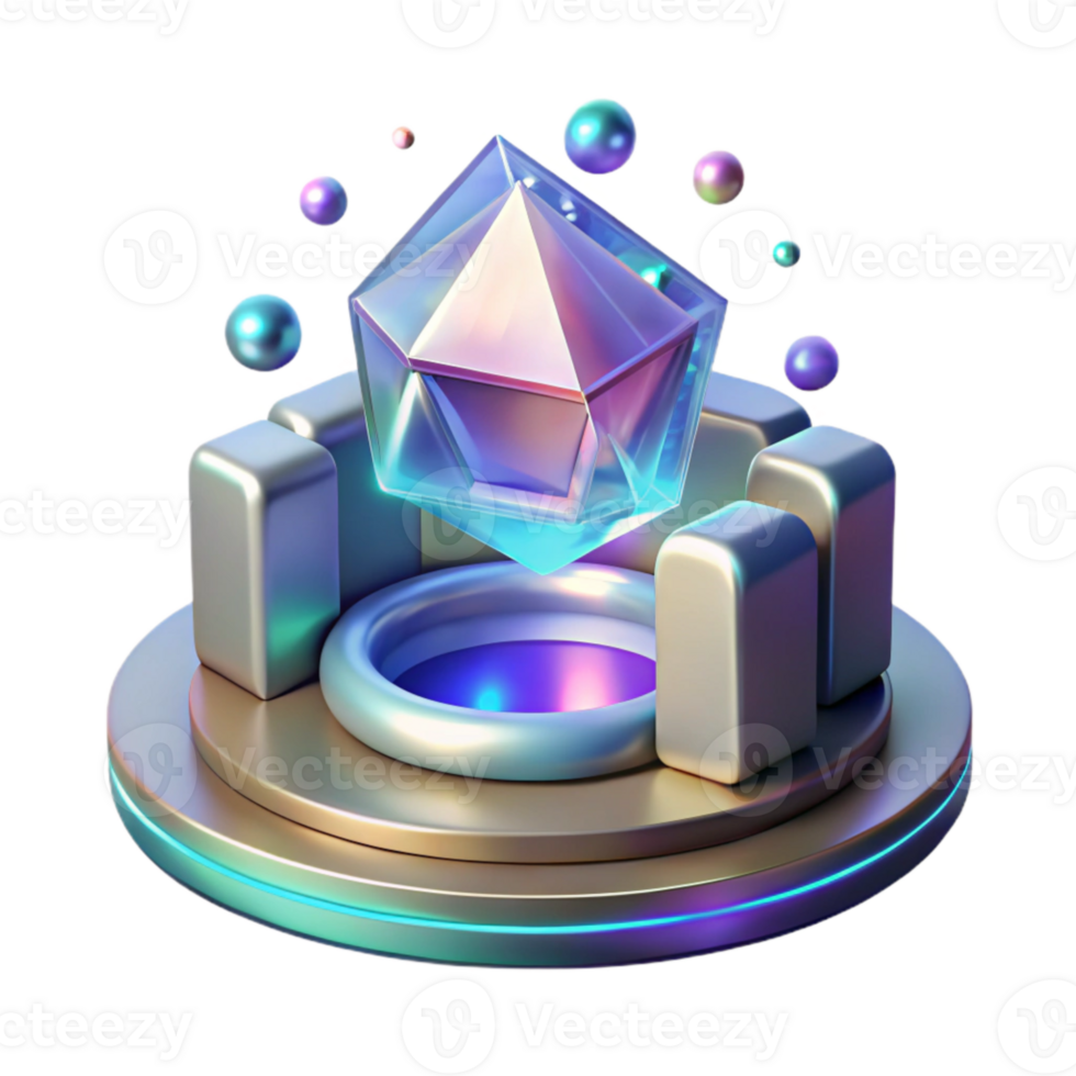 beautiful contemporary Hologram Projection Cutout with 3d Model for Tech Visualization high quality png