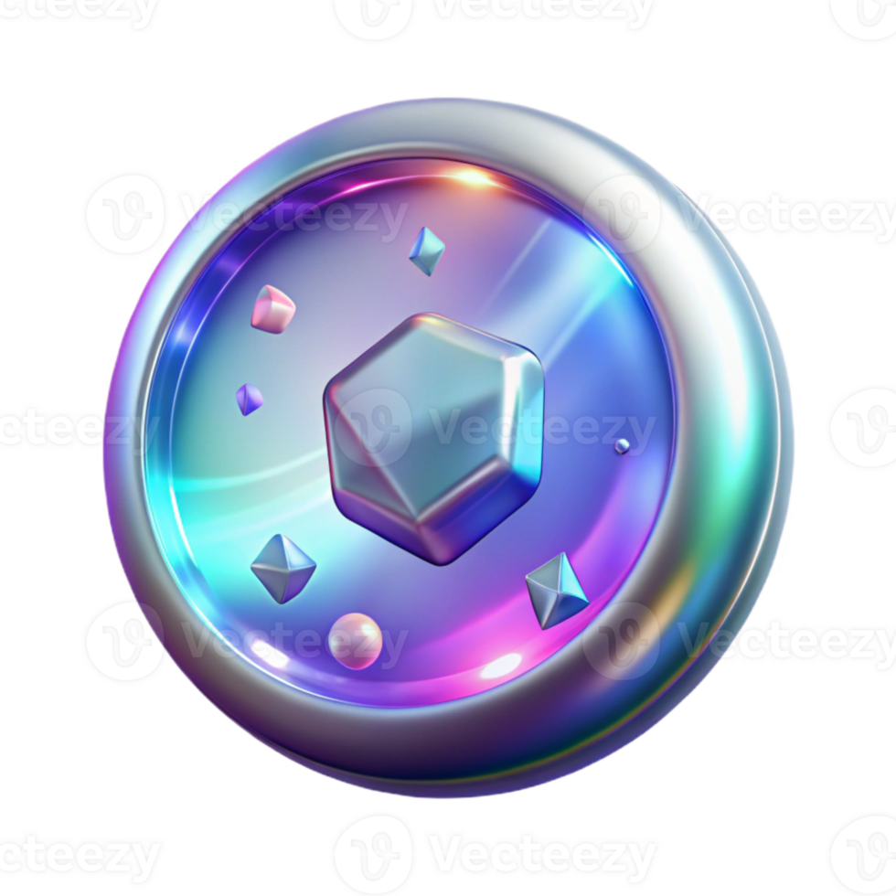 elegant vintage Holographic Button Ui Element Transparent for Ar Interfaces png