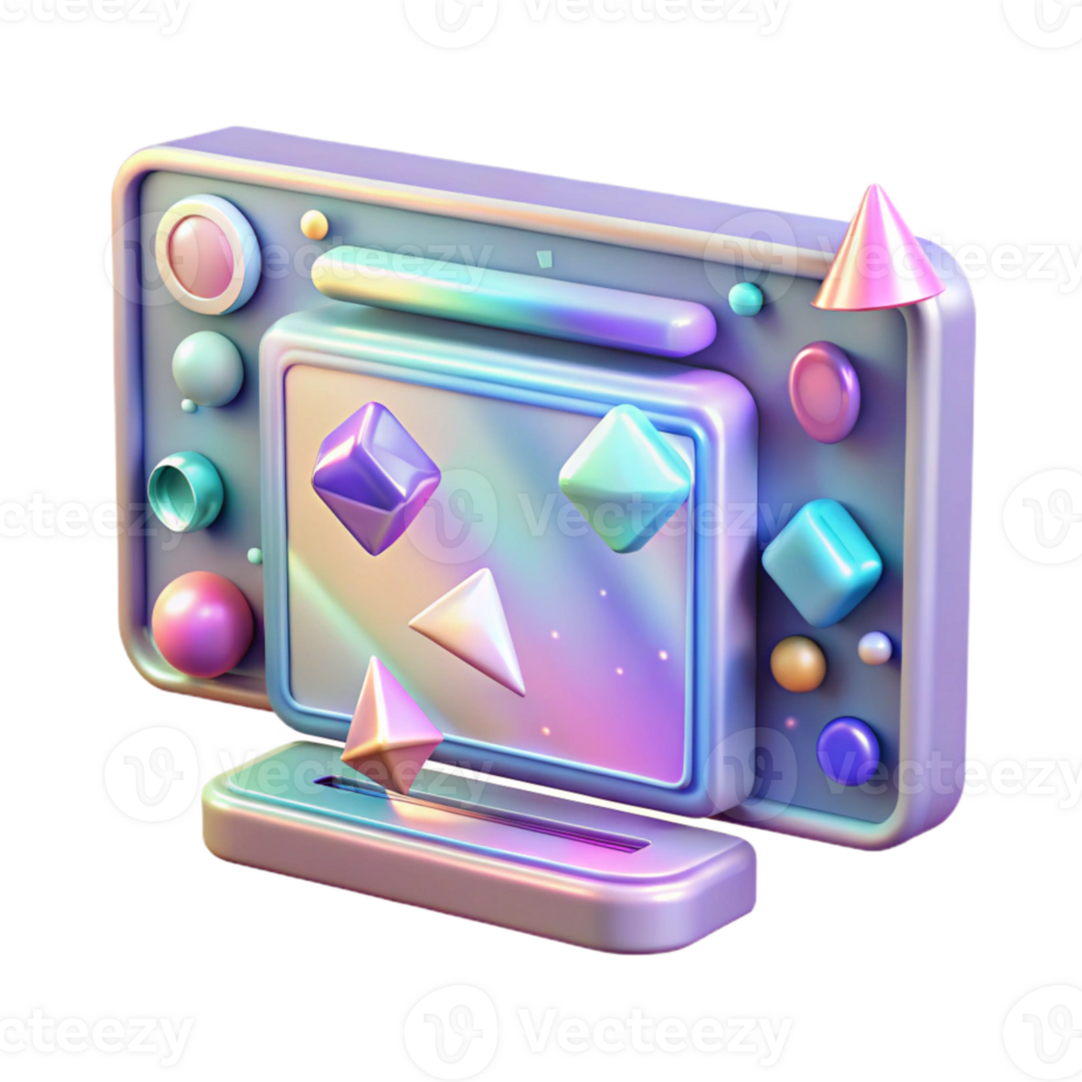 serene modern Holographic Display Screen Cutout with User Interface for Tech Projects genuine png
