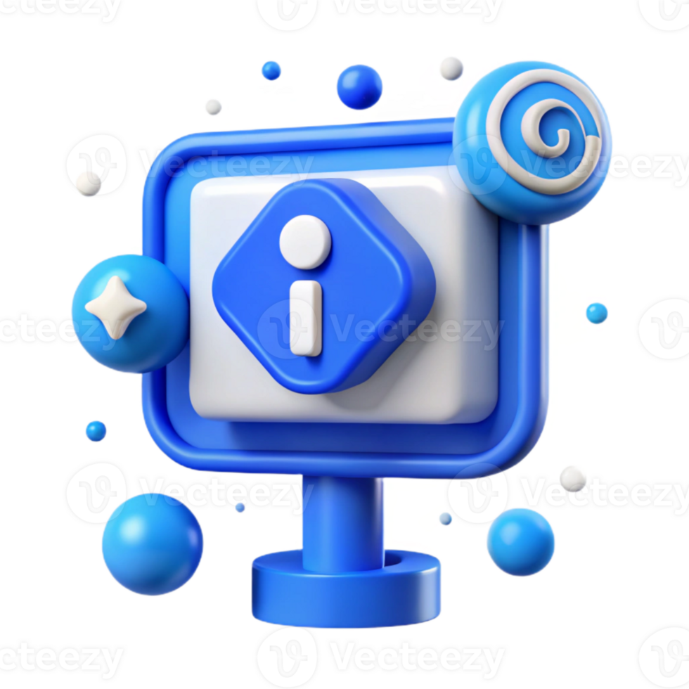 vibrant abstract Information Sign Blue White I Icon Transparent for Guidance png