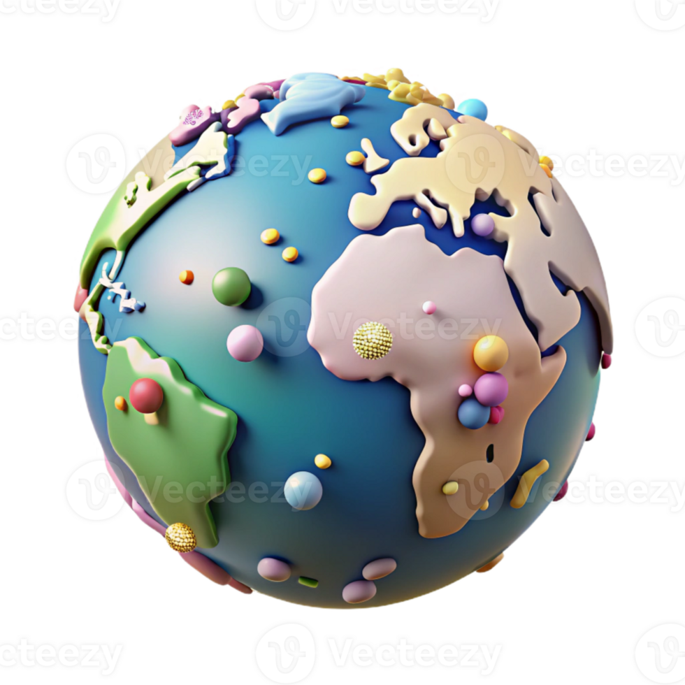 stunning creative Isolated Infographic Globe with Continents for Global Data premium png
