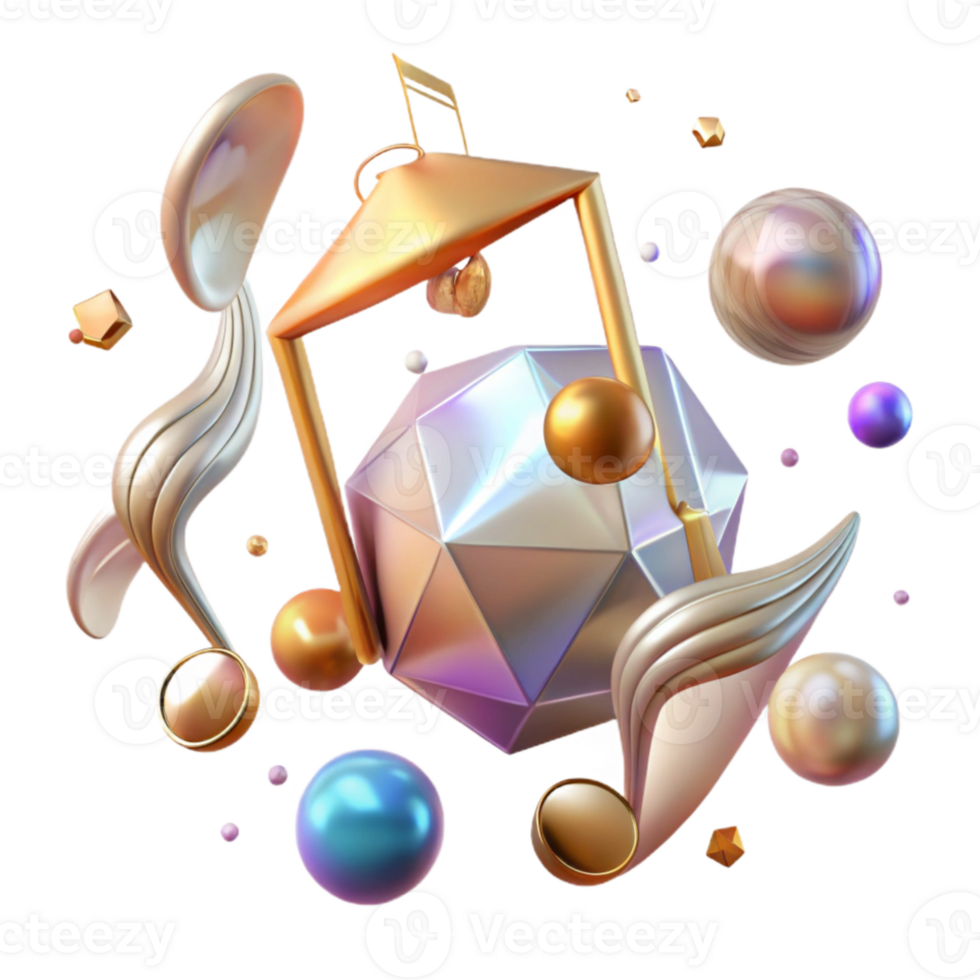 elegant artistic Isolated Music Notes Cutout for Graphic Design png