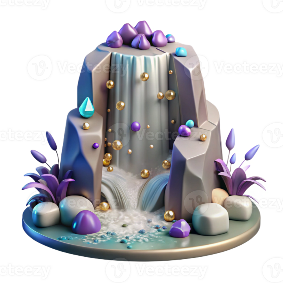 vibrant vintage Isolated Waterfall Cascade Transparent Background high quality png